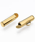 6x13x4mm 304 Stainless Steel Slide On End Clasp Tubes, Slider End Caps, Golden 304 Stainless Steel Slide On End Clasp Tubes, Slider End Caps, Golden