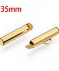 6x35x4mm Hole 3mm 304 Stainless Steel Slide On End Clasp Tubes, Slider End Caps, Ion Plated Golden 304 Stainless Steel Slide-On End Clasp Tubes – Slider End Caps, Ion Plated Golden, Jewelry Findings