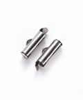 6x13x4mm 304 Stainless Steel Slide On End Clasp Tubes, Slider End Caps, Stainless Steel Color 304 Stainless Steel Slide On End Clasp Tubes, Slider End Caps, Stainless Steel Color