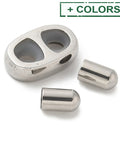 304 Stainless Steel Slider Beads and Cord End Caps, with Rubber Inside 304 Stainless Steel Slider Beads and Cord End Caps, with Rubber Inside
