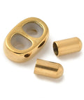 GOLDEN 304 Stainless Steel Slider Beads and Cord End Caps, with Rubber Inside 304 Stainless Steel Slider Beads and Cord End Caps, with Rubber Inside
