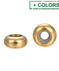 304 Stainless Steel Slider Beads – Rondelle with Rubber Core, 6x3mm, Hole: 3mm 304 Stainless Steel Slider Beads – Rondelle with Rubber Core, 6x3mm, Hole: 3mm