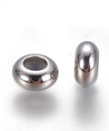 STAINLESS STEEL 304 Stainless Steel Slider Beads – Rondelle with Rubber Core, 6x3mm, Hole: 3mm 304 Stainless Steel Slider Beads – Rondelle with Rubber Core, 6x3mm, Hole: 3mm