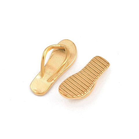 304 Stainless Steel Slipper/Flip Flops/Thongs Pendants – Real 18K Gold IP Plated 304 Stainless Steel Slipper/Flip Flops/Thongs Pendants – Real 18K Gold IP Plated