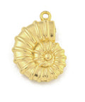 ION GOLD PLATED 304 Stainless Steel Snail Shell Pendant Charm – 22mm 304 Stainless Steel Snail Shell Pendant Charm – 22mm