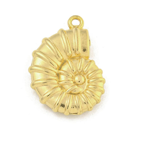 ION GOLD PLATED 304 Stainless Steel Snail Shell Pendant Charm – 22mm 304 Stainless Steel Snail Shell Pendant Charm – 22mm