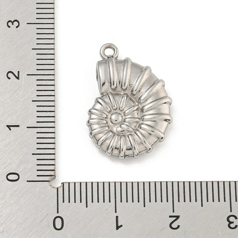 304 Stainless Steel Snail Shell Pendant Charm – 22mm 304 Stainless Steel Snail Shell Pendant Charm – 22mm