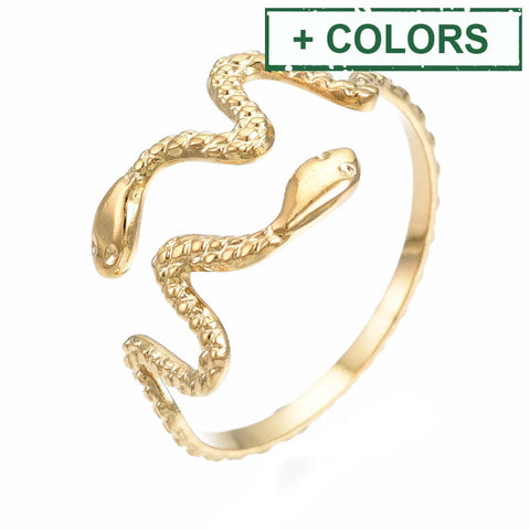 304 Stainless Steel Snake Wrap Open Cuff Ring,(17.1mm) 304 Stainless Steel Snake Wrap Open Cuff Ring,(17.1mm)