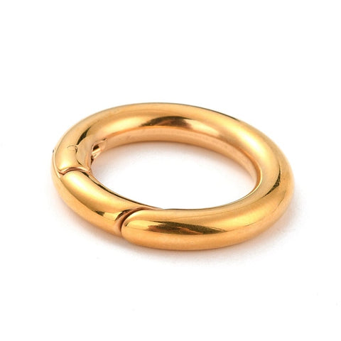 GOLD PLATED 304 Stainless Steel Spring Gate Rings, 24mm 304 Stainless Steel Spring Gate Rings, 24mm