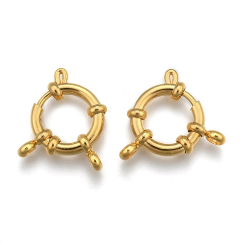 24KT GOLD PLATED 304 Stainless Steel Spring Ring Clasps, 23mm 304 Stainless Steel Spring Ring Clasps, 23mm