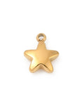 304 Stainless Steel Star Charms – Real 14K Gold Plated, 6.5x8mm 14K Gold Plated Stainless Steel Star Charms | BalzarCrafts