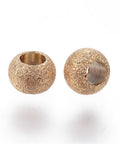 ION GOLD PLATED 304 Stainless Steel Stardust Spacer Beads, Round, 4mm 304 Stainless Steel Stardust Spacer Beads, Round, Stainless Steel Color Size: about 4mm in diameter, 3mm thick, hole: 2mm.