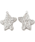 STAINLESS STEEL 304 Stainless Steel Starfish Pendants, Textured, 26x21mm 304 Stainless Steel Starfish Pendants, Textured, 26x21mm