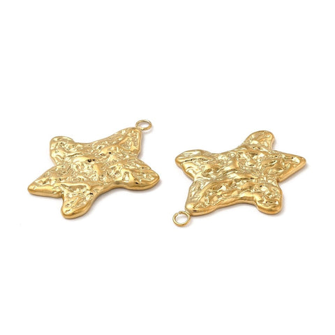 304 Stainless Steel Starfish Pendants, Textured, 26x21mm 304 Stainless Steel Starfish Pendants, Textured, 26x21mm