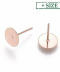 304 Stainless Steel Stud Earring Findings, Flat Round, Rose Gold 304 Stainless Steel Stud Earring Findings, Flat Round, Rose Gold