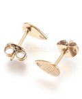 VACUUM GOLD PLATED 304 Stainless Steel Stud Earring Findings Golden, 5x8mm Vacuum Plating 304 Stainless Steel Stud Earring Findings for Dangle Charms, Textured Teardrop, Golden Size: teardrop: about 5mm wide, 8mm long, hole: 1mm; pin: 0.7mm.
