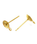 304 Stainless Steel Stud Earring Findings – Real 18K Gold Plated for Half Drilled Beads 304 Stainless Steel Stud Earring Findings – Real 18K Gold Plated for Half Drilled Beads