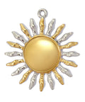 304 Stainless Steel Sun Pendant – Real 18K Gold Plated Two-Tone, 35×31mm 18K Gold Plated Stainless Steel Sun Pendant | 35×31mm
