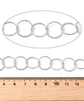 STAINLESS STEEL 304 Stainless Steel Textured Ring Link Chain – Soldered, Link size - 13.5mm 304 Stainless Steel Textured Ring Link Chain – Soldered, Link size - 13.5mm