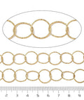 ION GOLD PLATED 304 Stainless Steel Textured Ring Link Chain – Soldered, Link size - 13.5mm 304 Stainless Steel Textured Ring Link Chain – Soldered, Link size - 13.5mm