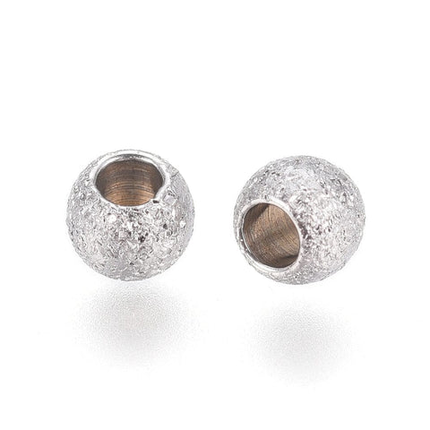 STAINLESS STEEL 304 Stainless Steel Textured Spacer Beads, Round, 3x2mm 304 Stainless Steel Textured Spacer Beads, Round, 3x2mm