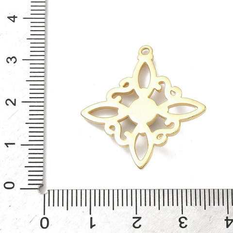 304 Stainless Steel Trinity Knot Pendant 18K Gold Black Enamel 30mm 304 Stainless Steel Trinity Knot Pendant 18K Gold Black Enamel 30mm