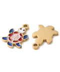 ION GOLD PLATED 304 Stainless Steel Turtle Pendants with Enamel, 11x17mm 304 Stainless Steel Turtle Pendants with Enamel, 11x17mm
