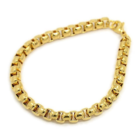 304 Stainless Steel Venetian Chain Bracelets, Golden 6.5mm wide, 8-5/8 inch (220mm) long 304 Stainless Steel Venetian Chain Bracelets, Golden 6.5mm wide, 8-5/8 inch (220mm) long
