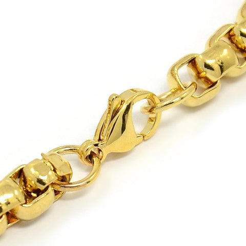 304 Stainless Steel Venetian Chain Bracelets, Golden 6.5mm wide, 8-5/8 inch (220mm) long 304 Stainless Steel Venetian Chain Bracelets, Golden 6.5mm wide, 8-5/8 inch (220mm) long