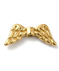 304 Stainless Steel Wing Beads, 18K Gold Plated, 19mm 304 Stainless Steel Wing Beads – Real 18K Gold Plated, 19mm, 1.6mm Hole for Jewelry Making