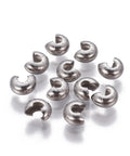 30pcs. 304 Stainless Steel Crimp Bead Covers, 6x5x3mm 30pcs. 304 Stainless Steel Crimp Bead Covers, 6x5x3mm