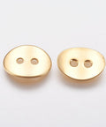 316 Stainless Steel Buttons – Real 18K Gold Plated, Oval 2-Hole Design 316 Stainless Steel Buttons – Real 18K Gold Plated, Oval 2-Hole Design