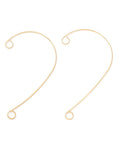 2 LOOPS 316 Stainless Steel Ear Cuff Findings, Climber Wrap Around Non Piercing Earring Findings with 2 Loop, Golden 316 Stainless Steel Ear Cuff Findings, Climber Wrap Around Non Piercing Earring Findings with 2 Loop, Golden