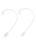 59x38x0.5mm / 3 hoops 316 Stainless Steel Ear Cuff Findings, Climber Wrap Around Non Piercing Earring Findings with loops, Stainless Steel Color 316 Stainless Steel Ear Cuff Findings, Climber Wrap Around Non Piercing Earring Findings with loops, Stainless Steel Color