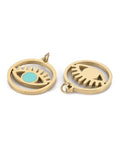 316 Stainless Steel Enamel Charms, Flat Round with Eye, Sky Blue, 12x12.5x1mm 316 Stainless Steel Enamel Charms, Flat Round with Eye, Sky Blue, 12x12.5x1mm