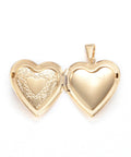 ION GOLD PLATED 316 Stainless Steel Locket Pendants, Heart 316 Stainless Steel Locket Pendants, Heart