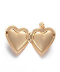 ION GOLD PLATED 316 Stainless Steel Locket Pendants, Heart 316 Stainless Steel Locket Pendants, Heart