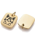 316 Surgical Stainless Steel Charms, Rectangle & Cat, Black, Golden 12x10mm 316 Surgical Stainless Steel Charms, Rectangle & Cat, Black, Golden 12x10mm