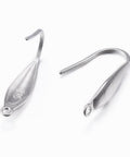 STAINLESS STEEL COLOR 316 Surgical Stainless Steel Earring Hooks 19mm 316 Surgical Stainless Steel Earring Hooks 19mm