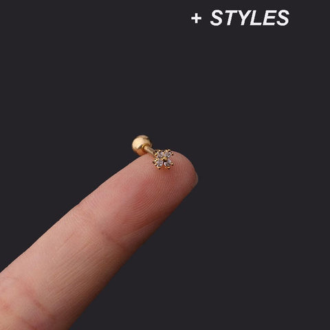 316L Stainless Steel Micro Pave Cubic Zirconia Cartilage Earrings 316L Stainless Steel Micro Pave Cubic Zirconia Cartilage Earrings
