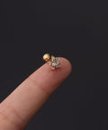 STAR 316L Stainless Steel Micro Pave Cubic Zirconia Cartilage Earrings 316L Stainless Steel Micro Pave Cubic Zirconia Cartilage Earrings