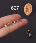 316L Stainless Steel Micro Pave Cubic Zirconia Cartilage Earrings 316L Stainless Steel Micro Pave Cubic Zirconia Cartilage Earrings