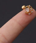 MOON (GOLDEN) 316L Stainless Steel Micro Pave Cubic Zirconia Cartilage Earrings 316L Stainless Steel Micro Pave Cubic Zirconia Cartilage Earrings