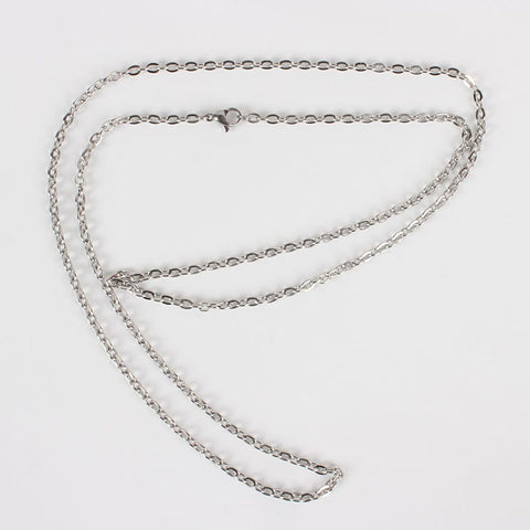 3pcs. 304 Stainless Steel Cable Chain Necklace, 50cm 3pcs. 304 Stainless Steel Cable Chain Necklace, 50cm