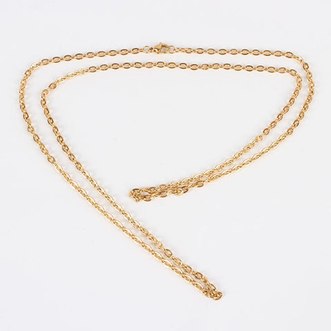 3pcs. 304 Stainless Steel Cable Chain Necklace, Golden, 50cm 3pcs. 304 Stainless Steel Cable Chain Necklace, Golden, 50cm