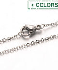 3pcs. 304 Stainless Steel Chain Necklace, 50cm 3pcs. 304 Stainless Steel Chain Necklace, 50cm