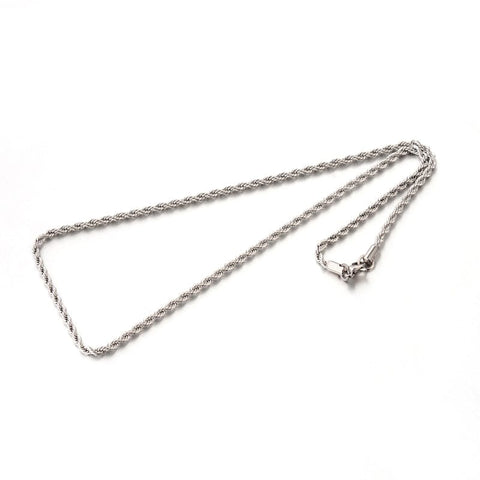 3pcs. 304 Stainless Steel Rope Chain Necklaces, 50cm 3pcs. 304 Stainless Steel Rope Chain Necklaces, 50cm