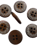 4-Hole Flat Back Wooden Buttons – Coconut Brown, 15mm | Natural Craft Buttons 4-Hole Flat Back Wooden Buttons – Coconut Brown, 15mm | Natural Craft Buttons