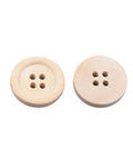 4-Hole Wooden Buttons, Undyed, Flat Round, Antique White 4-Hole Wooden Buttons, Undyed, Flat Round, Antique White