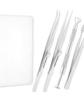 4 Pcs 4 Style Stainless Steel Tweezers & 4-Claw Pick up Tool for Small Parts Pickup 4 Pcs 4 Style Stainless Steel Tweezers & 4-Claw Pick up Tool for Small Parts Pickup